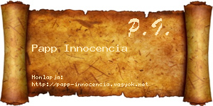 Papp Innocencia névjegykártya